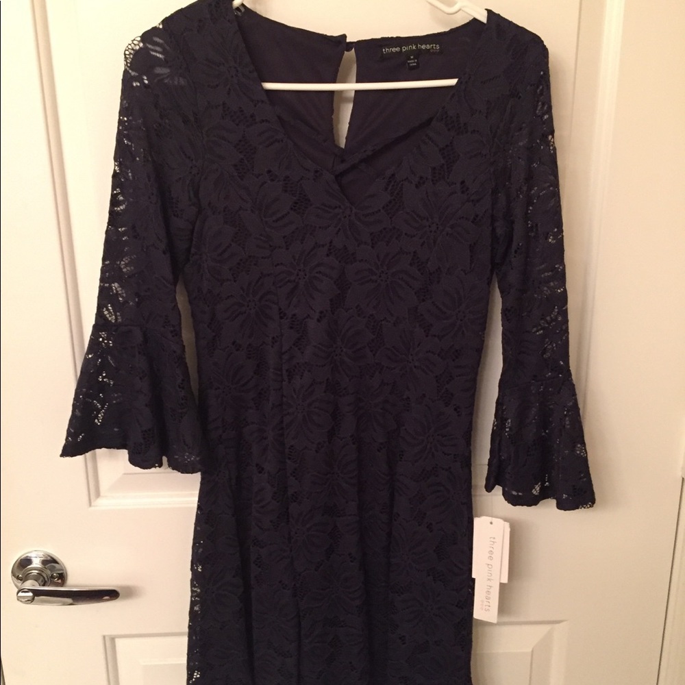 New with tags Navy floral above knee dress